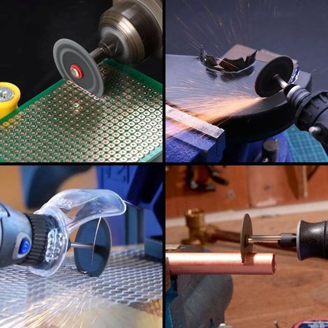 Set mit 60 Trennscheiben für Dremel, Mini-Metallkreissägeblatt mit 8 Aufnahmedornen, Zubehör für Rotationswerkzeuge zum Schneiden von Metall (1/5)
