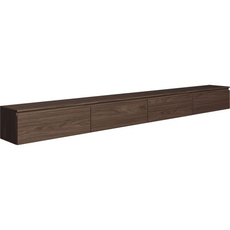 Selsey Bemmi – Mobile TV sospeso con quattro ante a ribalta 300 cm, effetto legno noce