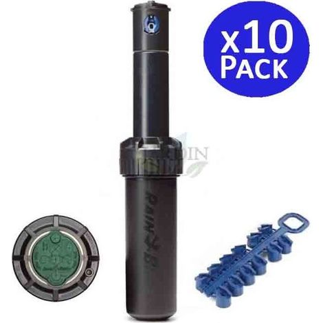 Set di 10 Irrigatore Rain Bird 5004-PC PLUS. Turbina con Gittata da 7,6 a 15,2 metri. Filettatura Femmina 3/4''. (1/5)