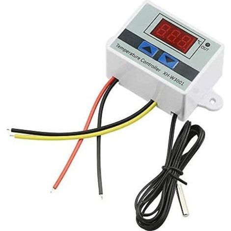 XH-W3001 Contrôleur de température numérique pour micro-ordinateur DC 12 V 10 A Interrupteur de contrôle du thermostat et capteurs de thermistance NTC 10 K (1/5)