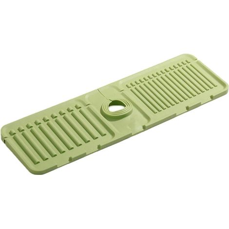 Garde-Eclaboussures Pour Robinet De Cuisine - Tapis De Récupération En Silicone - Bac À Eau Pour Evier - Support Antidérapant Pour Savon Et Éponges - 44,5 x 14 cm - 1 Pièce (1/5)