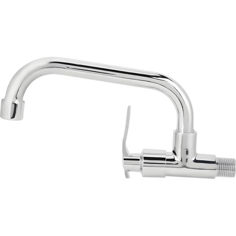 Robinet d'eau froide simple, robinet G1/2" mural eau froide, robinet mural pour salle de bain, cuisine (20 cm) (1/5)