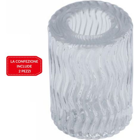 TrAdE Shop Traesio - 2 Porta Candela Lanterna Rotondo Bomboniera Matrimonio Decorazione Tea Light 5x7 - (1/4)