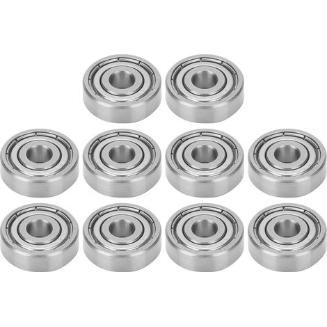 10 Roulements à Billes en Acier Inoxydable pour Skateboard et Roller, Silencieux et Durables