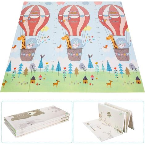 Tapis de Jeux Bébé, 180x 160cm x 1.5 cm,Tapis sol Enfant, Pliable, Non Toxique, Tapis jeu Enfant Sans Odeur, Tapis sol Bebe en Mousse XPE, Antidérapant, Imperméable des Deux Côtés
