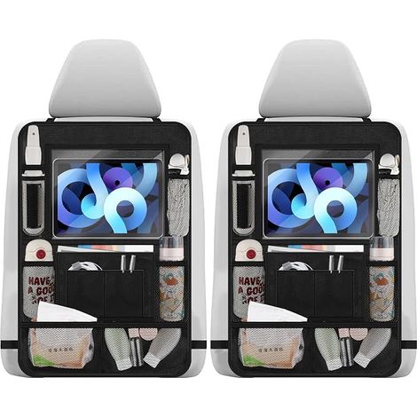 Organisateur de voiture pour enfants, Rangement avec 10 poches, Protection universelle des dossiers de voiture pour enfants avec iPad Pocket 10 pouces, Organisateur pour bouteilles, Jouets, Livres, No (1/5)