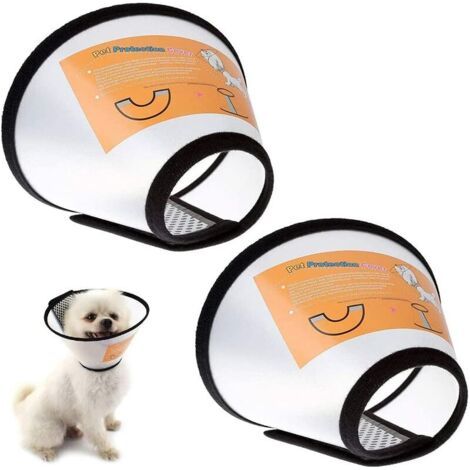 Pièces collier de cône de chat réglable collier de protection pour animaux de compagnie en plastique pour petit moyen chien et chat (1/5)