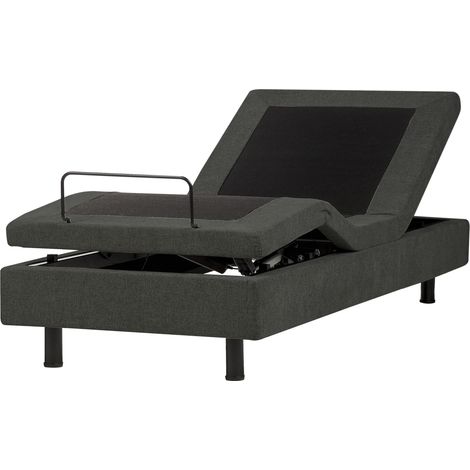 Cama articulada eléctrica moderna mando a distancia ajustable sin cabecero poliéster gris oscuro 90 x 200 cm Duke II