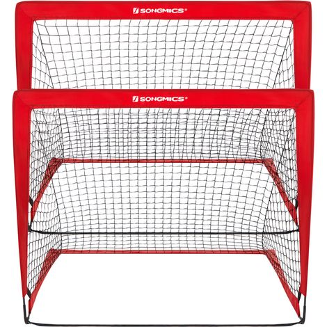 Lot de 2, Cage de Football pour Enfants, Pliable, Filet de Football, Montage Rapide, pour Jardin, Cours, Cadre en Fibre de Verre, Tissu Oxford et Polyester (1/5)