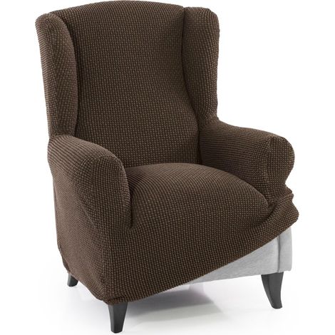 Housse Super élastique pour Fauteuil à Oreilles 1 Place 70 à 100 cm Modèle Novel Daim Protecteur en Tissu Jacquard Toucher Coton Protecteur de Fauteuil à Oreilles (1/5)