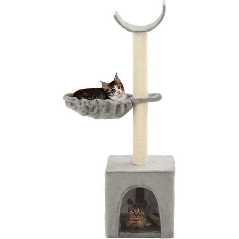 vidaXL Albero per Gatti con Tiragraffi in Sisal 105 cm Grigio (1/5)