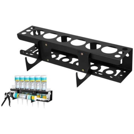 Support pour pistolet à calfeutrer avec base de nivellement - Organiseur pour fourgonnette et espace de travail - Support mural universel - 6 tubes et buses de calfeutrage