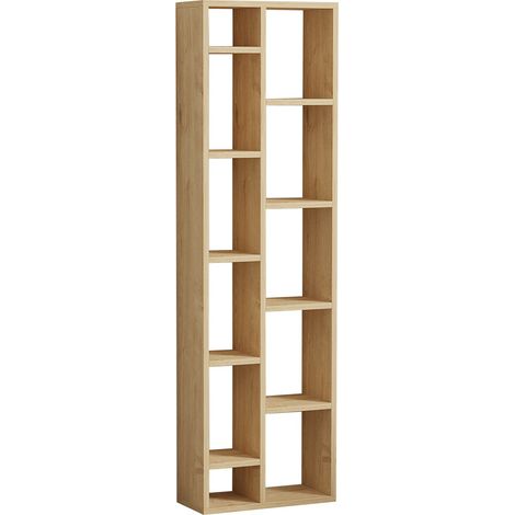 Bibliothèque en bois "Tomi" - 45 x 20 x 150 cm - Chêne Saphir (1/4)