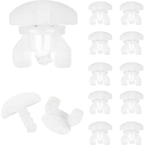 Arrêts Intermédiaires, Lot de 20, Blanc, Arrêt de Rideau, Convient pour un Maximum de 6 Rideaux avec Rails de Roulement, Chambre de Roulement d'une Largeur Minimale de 16 mm, Hauteur de 6mm, Arr (1/5)
