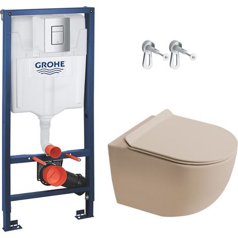 Rapid SL pack WC bâti-support + WC suspendu sans bride Ceramia PixL avec abattant SoftClose + plaque (GRRCEPXMOMT03FR-FS)