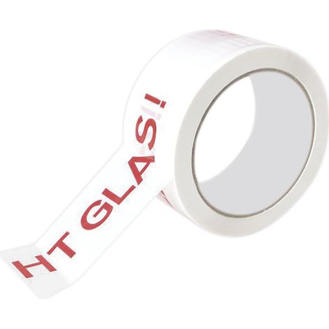 Klebeband "VORSICHT GLAS" 50 mm/66 m (1/2)
