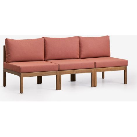 SKLUM 3-teiliges modulares Gartensofa aus Akazienholz Branson Terrakotta – Akazienbraun                                  