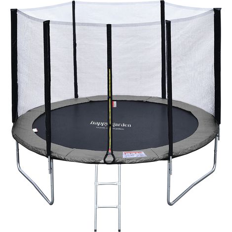Premium Pack Trampolino 305cm reversibile grigio/rosa ADELAÏDE + rete, scala, copertura e kit di ancoraggio