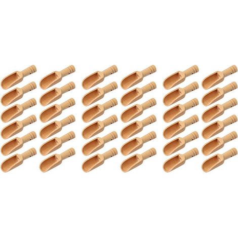 Cuchara pequeña de madera, cuchara para leche en polvo, cuchara de madera para sal en polvo, cuchara medidora para té, café y condimentos, cuchara de madera (36 piezas) (1/4)
