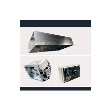 Pack PREMIUM Hotte pro rectangulaire motorisée 220V L 1 mètre