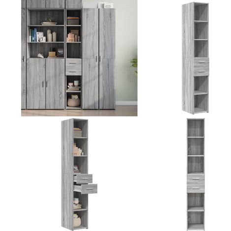 Highboard Grau Sonoma 30x42,5x185 cm Holzwerkstoff - Hochboard - Wohnzimmer Dekoration - Regal - Aufbewahrung - Grau - Home & Living (1/5)