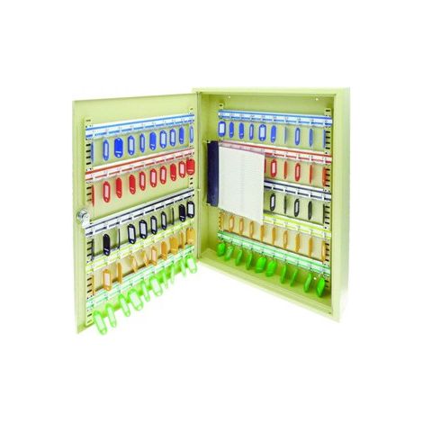 Decayeux – Armoire à clés pour 100 clés en tôle d'acier 12/10ème – Finition galet – Fixation murale – 486110 (1/2)