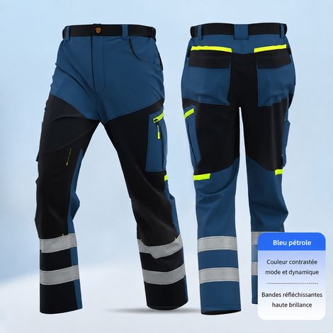 Pantalon de travail homme multipoches anti-déchirure bleu roi taille 4XL/190 4xl 190 réf 8269 600 g – Livraison gratuite