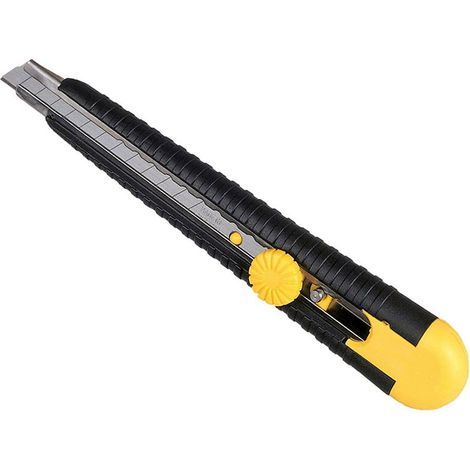 Stanley Dynagrip 9mm Snap-Off Blade Cutter with Stainless Steel Carrier and Wheel Lock