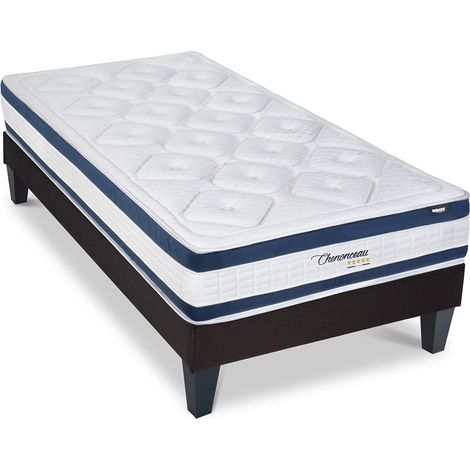 BELLECOUR LITERIE Ensemble CHENONCEAU 90x190 cm Matelas Mémoire de forme + Sommier Bois (1/5)