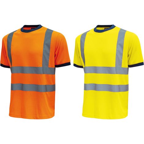 U-Power Glitter Warnschutz T-Shirt - XXXL - Gelb