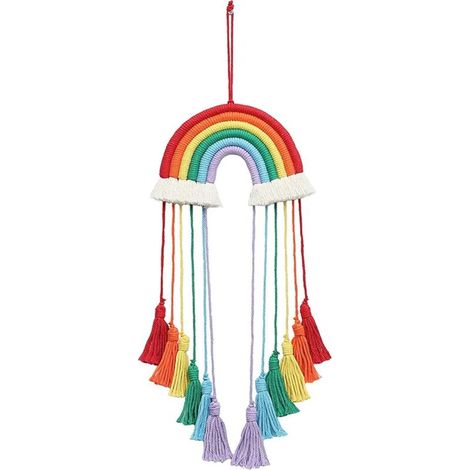 1 Stück Regenbogen-Makramee-Wandbehang, Boho-Wanddeko, handgewebt (1/5)