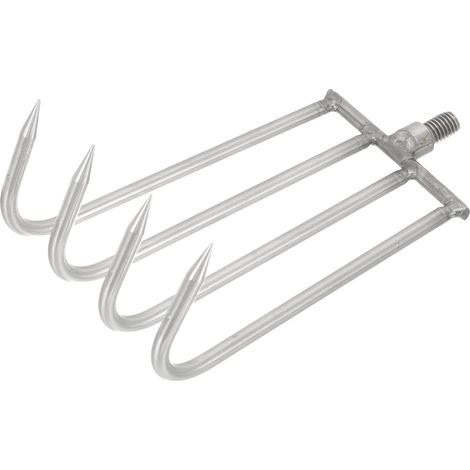 Râteau à Main Portable en Acier Inoxydable à 4 Dents, Léger Désherbage Aquatique, Pêche en Rivières et Étangs (1/5)