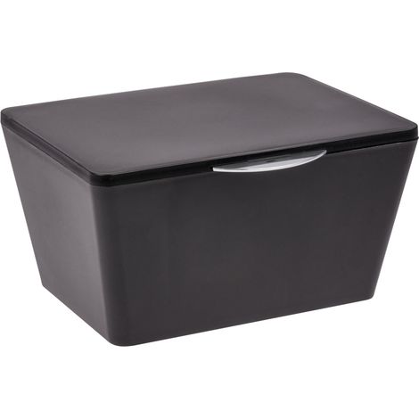 WENKO Aufbewahrungsbox mit Deckel Brasil Schwarz, Aufbewahrung & Organisation, Schwarz, Kunststoff (TPE) schwarz (1/5)