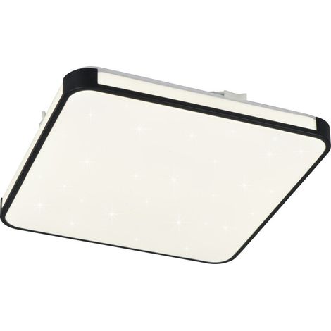 Reality LED-Deckenleuchte Relus 27x27 cm schwarz matt Starlight Effekt neutralweiß Deckenlampen (1/3)