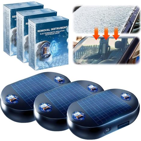 Dispositivo electromagnético anticongelante para quitar la nieve del coche, instrumento electromagnético anticongelante para quitar la nieve del coche y del hogar (3 unidades, A) (1/4)