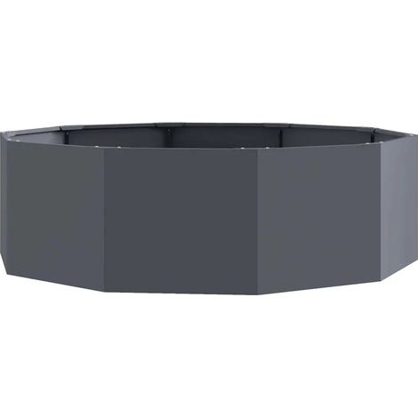Jardinière ronde moderne extérieur 120 x 120 x 35 cm facile à assembler design chic en acier anthracite (1/5)