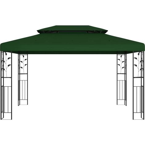 vidaXL Gazebo 3.97 x 2.96 x 2.68 m Green Polyester and Steel (1/4)