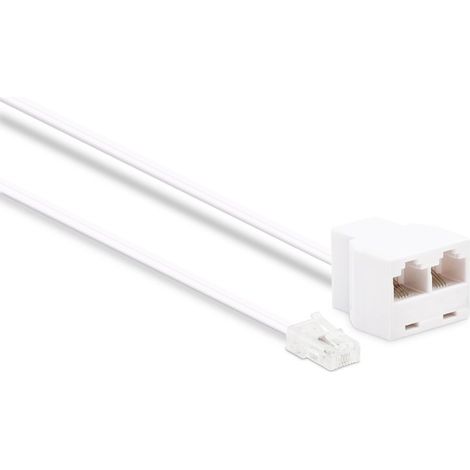 Cable RJ11, macho/macho, 15 m, blanco METRONIC