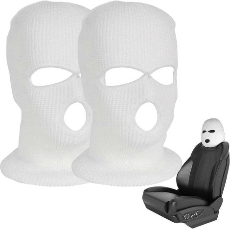 Universeller Auto-Kopfstützenbezug, Set mit 2 personalisierten Autositzbezügen mit lustigem Hut, Kopfstützenschutz für den Vordersitz (Halloween, weiß)