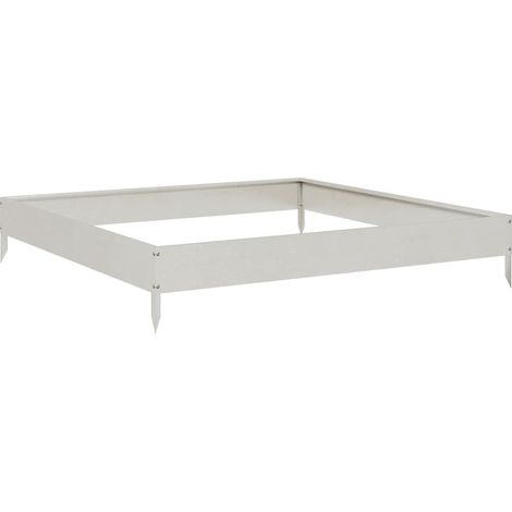Vassoio per fioriera aiuola rialzata piante fiori terrazza giardino giardino 100 x 100 x 18,5 cm acciaio inossidabile Argento 020039261