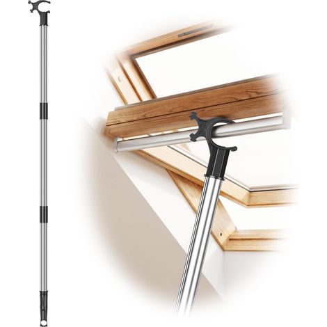 Canne Télescopique pour Stores et Fenêtres De Toit, Perche Telescopique Conçu pour Contrôler les Lucarnes, Télescopique Extensible Jusqu'à 200cm (1/5)