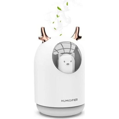 Humidificateur à ultrasons pour chambre d'enfant avec diffuseur de parfum, humidificateur d'ambiance avec 7 couleurs de lumière LED, silencieux, arrêt automatique 12 heures, USB, ménage, 300 ml (1/4)