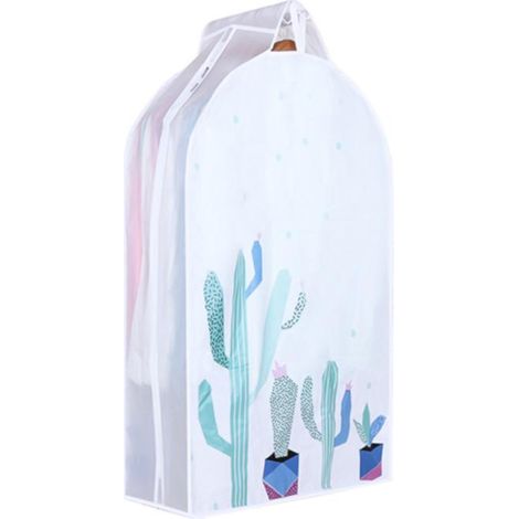 Housse De Rangement Vêtements Et Pantalons - Matériau Peva Lavable Avec Fermeture Éclair - Motif Cactus - Taille Petite - Lot De 1 (1/2)