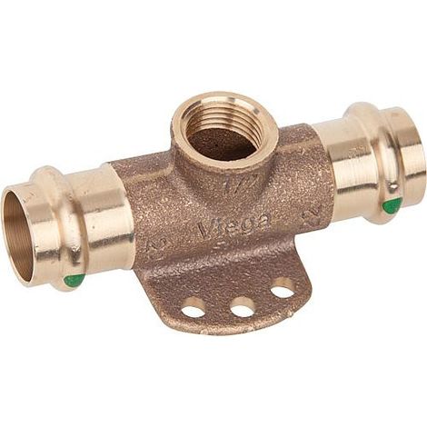 Viega Profipress Sanpress-Té de cloison, d1 15, Rp 1/2, d2 15 Bronze rouge ou bronze au silicium modèle 2217.3, 644864 (1/2)