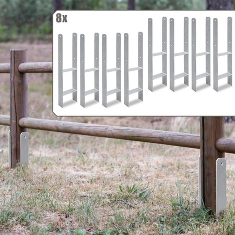 Randaco Ancoraggio per pali per esterni – particolarmente robusto, resistente alle intemperie e ideale per pali in legno in giardino - 141 mm 8x (1/5)
