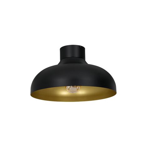 Plafoniera loft Basca nera oro in metallo E27 15W Luminex