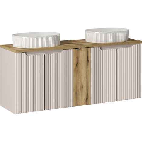 Mobile bagno doppio lavabo Riva cachemire 140cm (1/5)