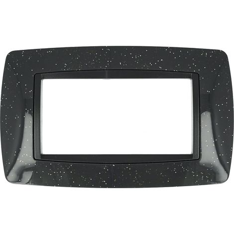 Placca Bombè Nera Flash 504 4M Moduli Compatibile Living International (1/3)