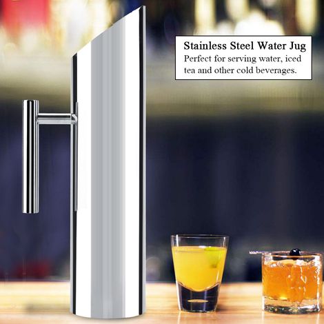 Pichet à Eau Inox 2L avec Bec Verseur et Poignée Ergonomique pour Boissons Fraîches Maison Hôtel Restaurant (1/5)
