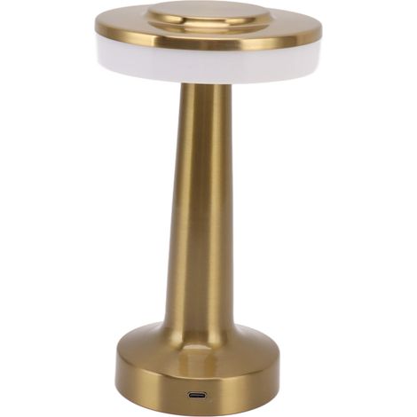 Lampe de table vintage en métal, rechargeable par USB, tactile, idéale comme lampe de chevet pour bar, karaoké, hôtel, café, trois couleurs. (1/5)